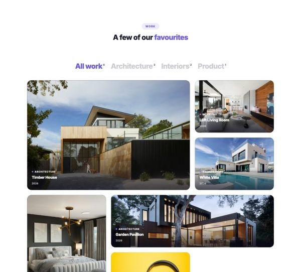 Portfolio 06 section — Metro grid · cursor hover