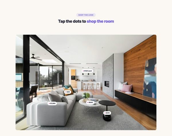 Shop 14 section — Shop the look · living room