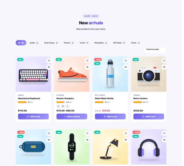 Shop 21 section — Product Grid · Grid