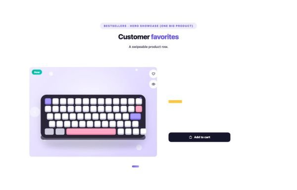 Shop 25 section — Product Carousel · Hero showcase (one big product)