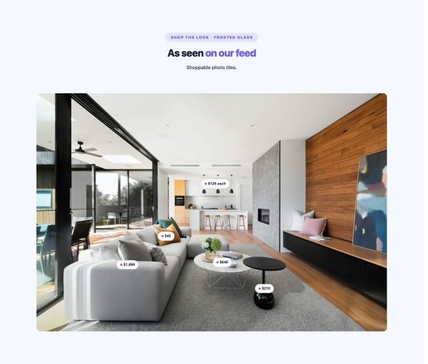 Social 04 section — Instagram Shopping · Frosted Glass