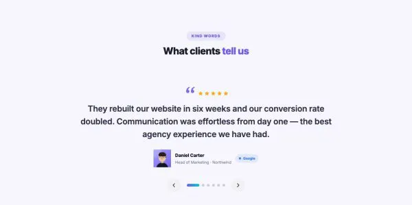 Testimonials 03 section — Centered slider