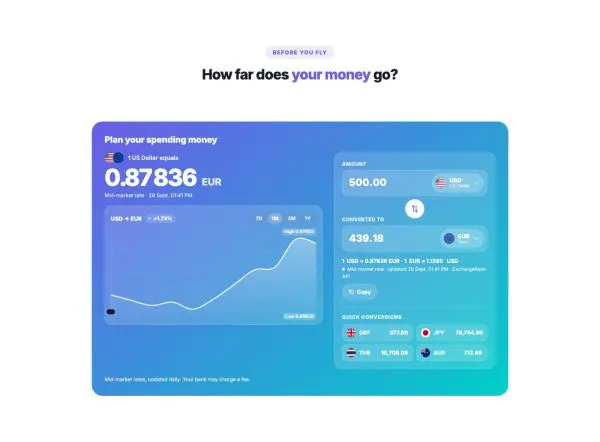 Tools 04 section — Currency converter · travel