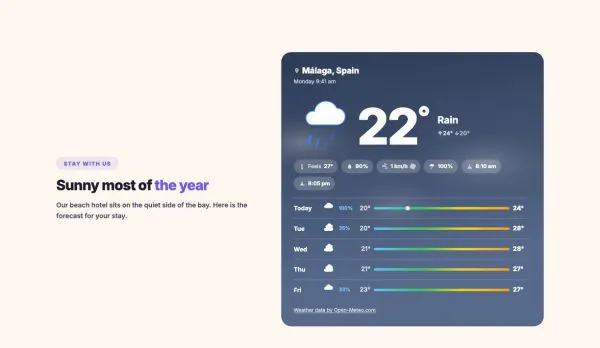 Tools 06 section — Hotel weather card