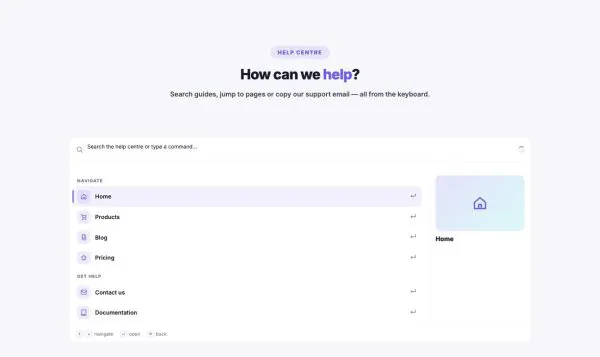 Tools 07 section — Help center command search