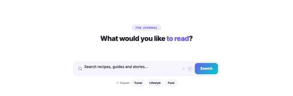 Tools 08 section — Big search box · blog