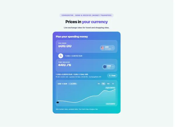 Tools 16 section — Currency Converter · Send & receive (money transfer)