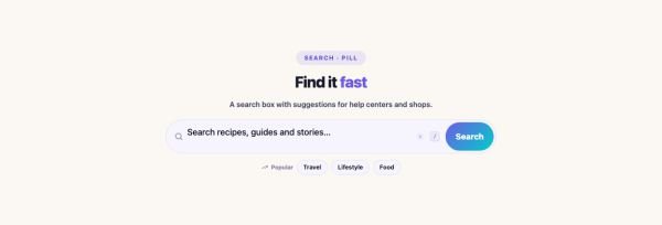 Tools 25 section — Search Box Advanced · Pill