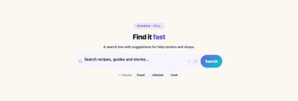 Tools 25 section — Search Box Advanced · Pill
