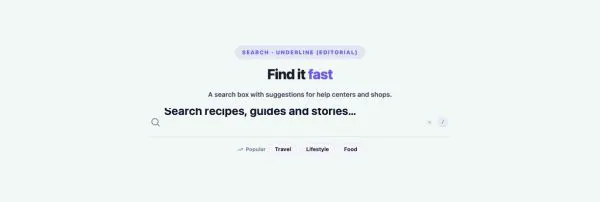 Tools 26 section — Search Box Advanced · Underline (editorial)