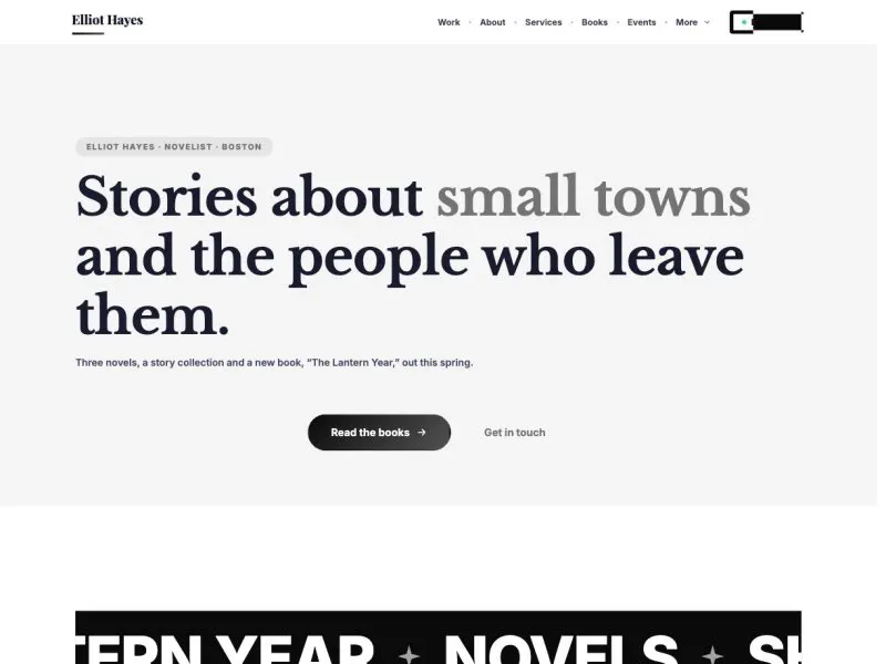 Elliot Hayes — Author Portfolio demo website