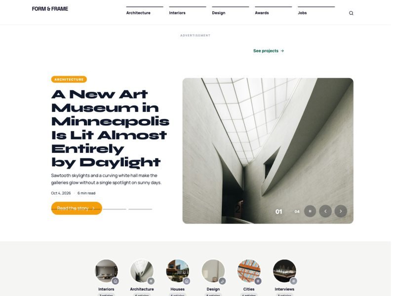 Form & Frame — Architecture & Design Magazine demo