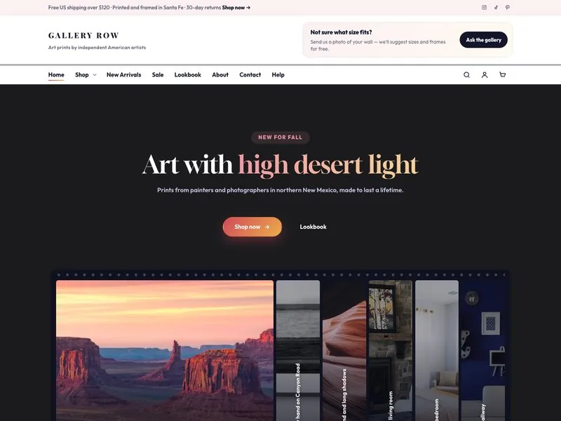 Gallery Row — Art Prints & Posters demo website