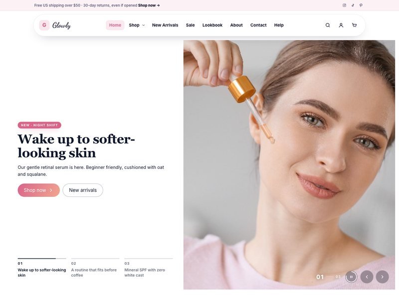Glowly — Clean Skincare demo