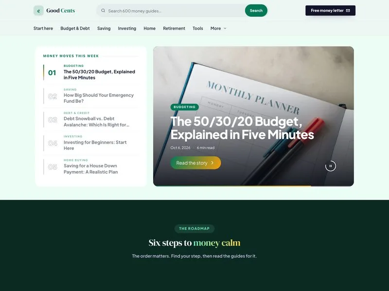 Good Cents — Personal Finance Blog demo website