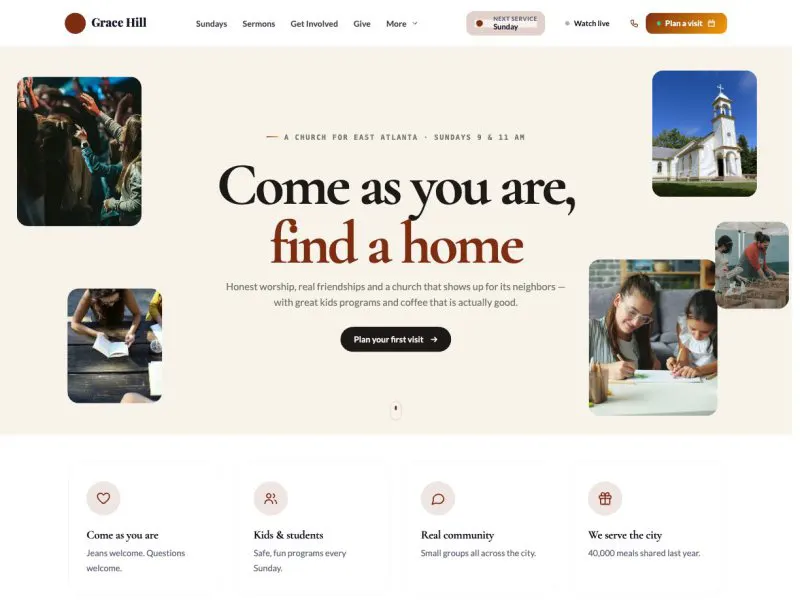 Grace Hill Church —  demo website