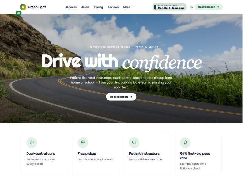 GreenLight Driving School —  demo