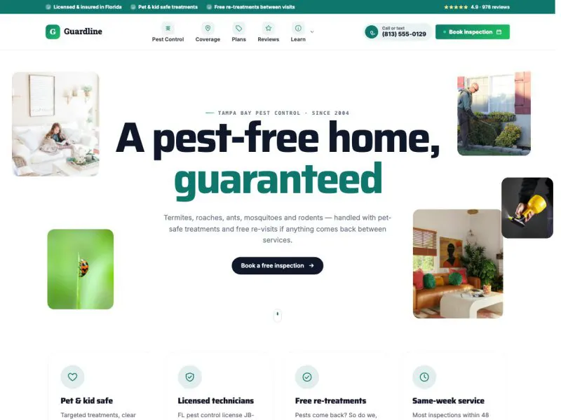 Guardline Pest Control —  demo website