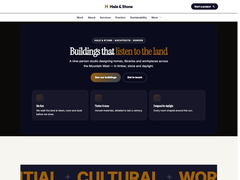 Hale & Stone — Architecture Studio Portfolio demo
