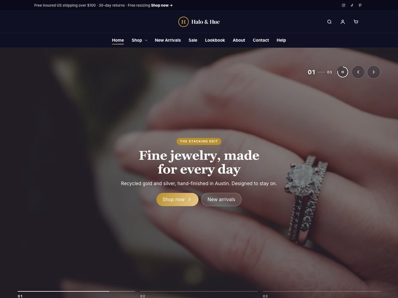Halo & Hue — Fine Jewelry demo