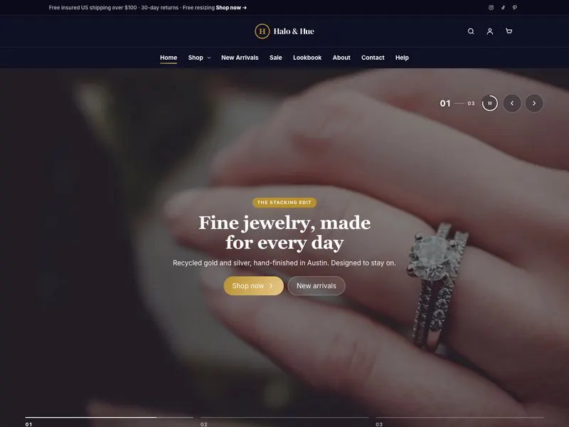 Halo & Hue — Fine Jewelry demo website