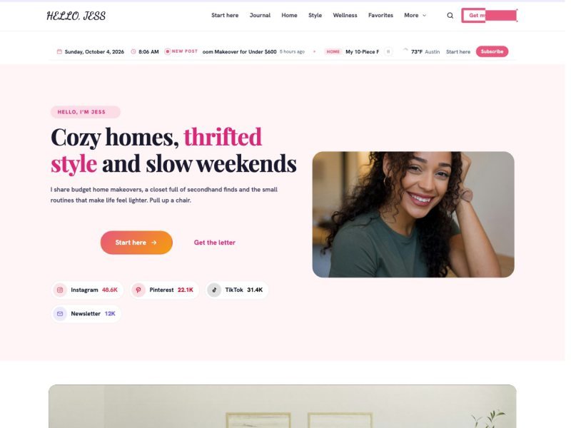 Hello, Jess — Lifestyle Blog demo