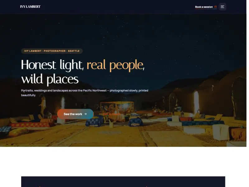 Ivy Lambert — Photographer Portfolio demo website