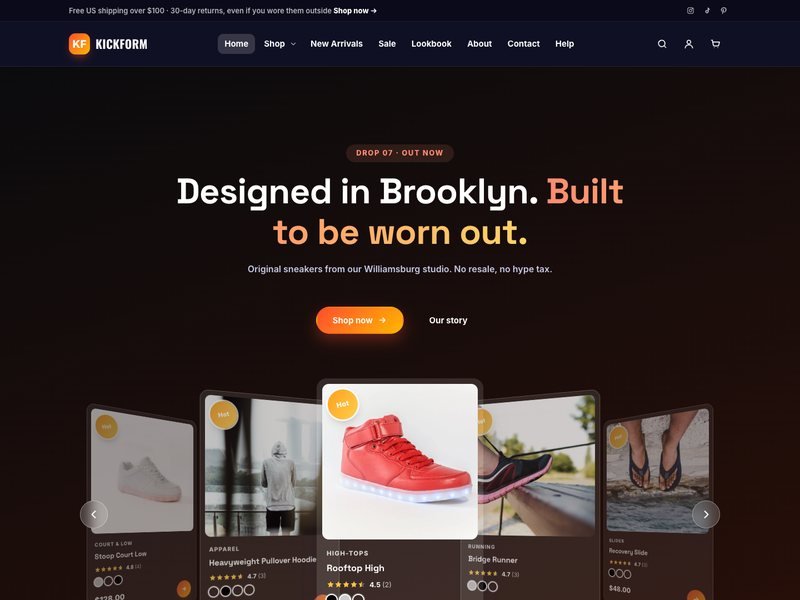 Kickform — Sneaker Store demo