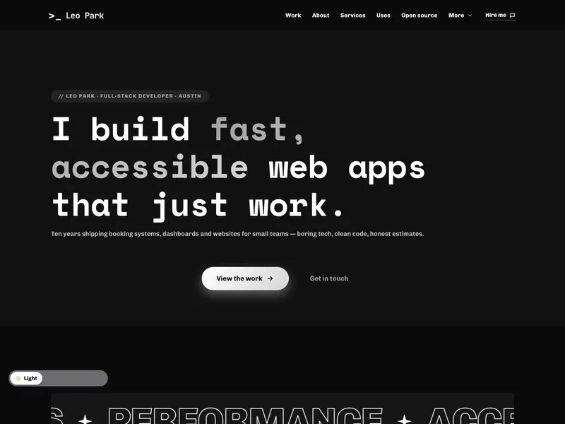 Leo Park — Developer Portfolio demo website