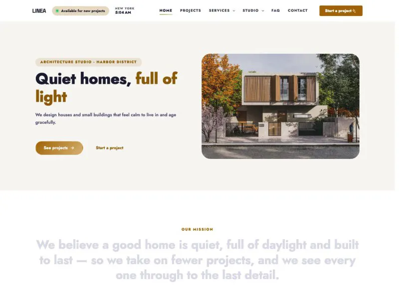 Linea — Architecture Studio demo website