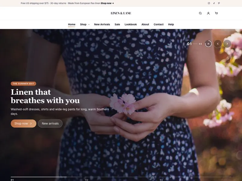 Linen & Lane — Fashion Boutique demo website