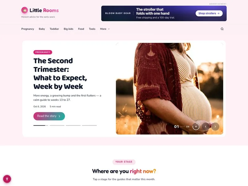 Little Rooms — Parenting Magazine demo website