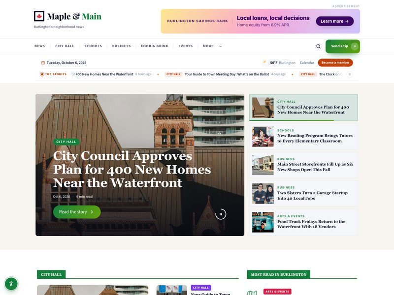 Maple & Main — Local News demo