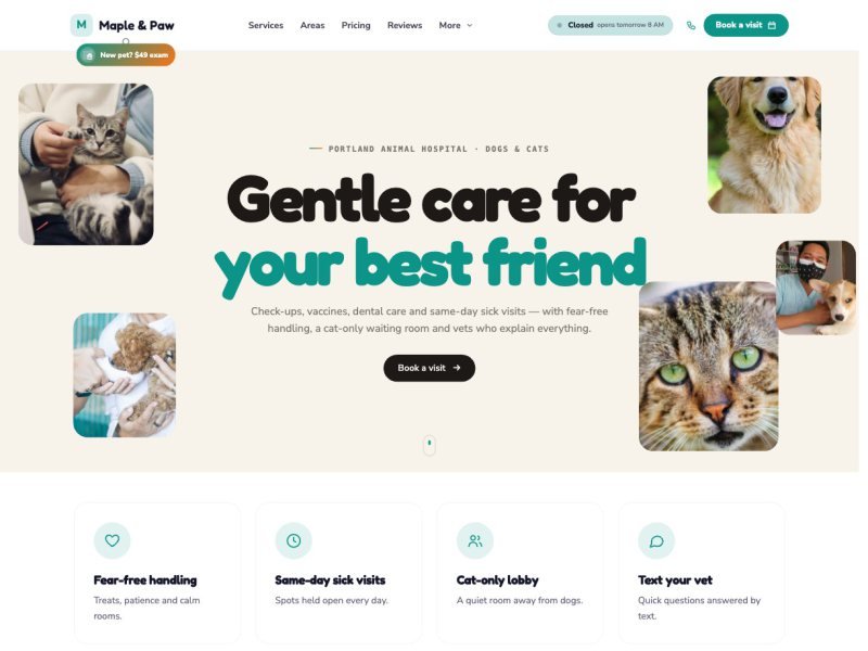 Maple & Paw Animal Hospital —  demo