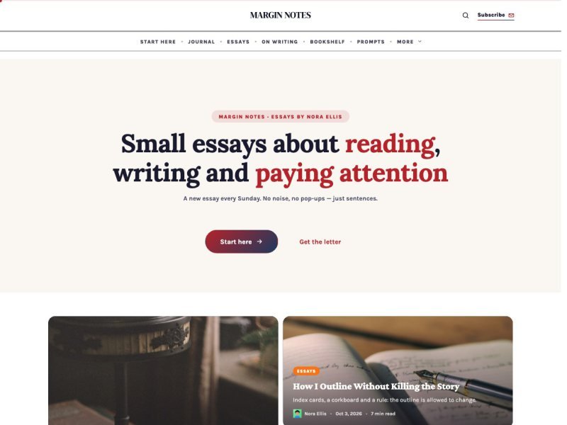 Margin Notes — Minimal Writer’s Blog demo