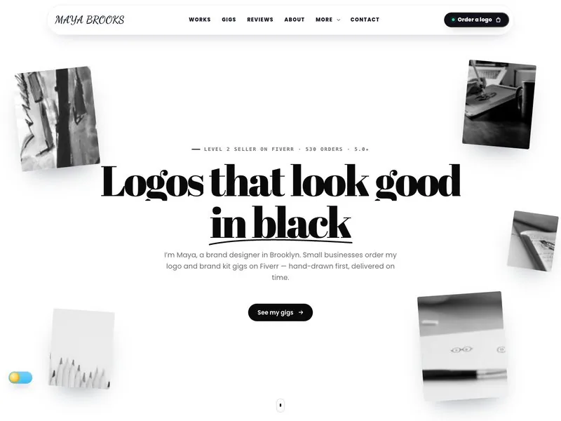 Maya Brooks — Fiverr Brand Designer demo website