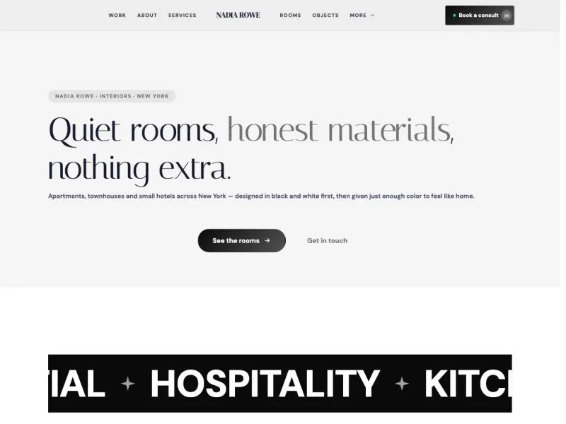 Nadia Rowe — Interior Designer Portfolio demo website