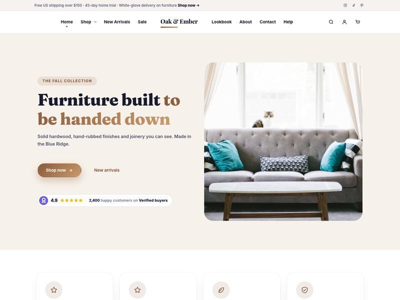 Oak & Ember — Furniture & Home Decor demo