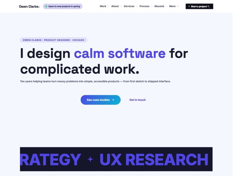 Owen Clarke — Product Designer Portfolio demo