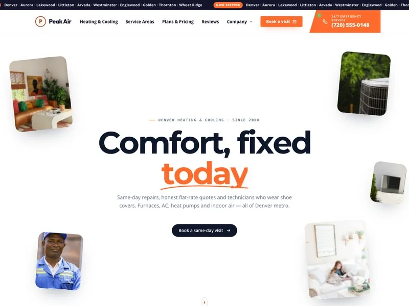 Peak Air — Heating & Cooling demo website