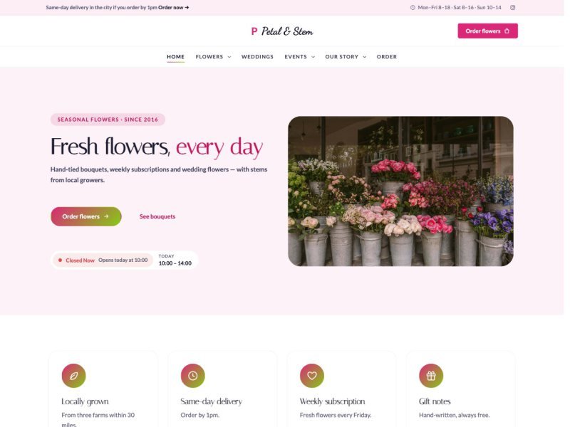 Petal & Stem — Florist demo