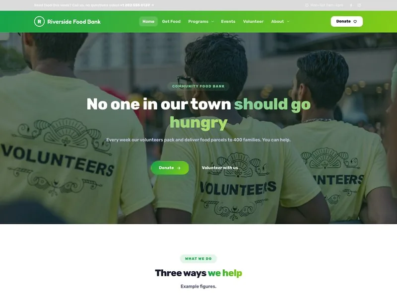 Riverside Food Bank — Nonprofit demo website