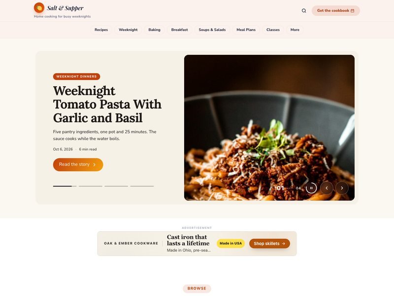 Salt & Supper — Food & Recipe Blog demo