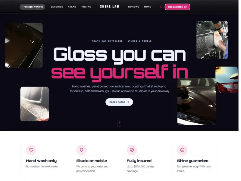 Shine Lab Detailing —  demo website