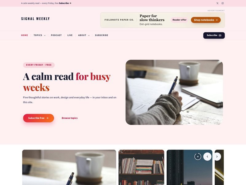 Signal Weekly — Magazine & Newsletter demo