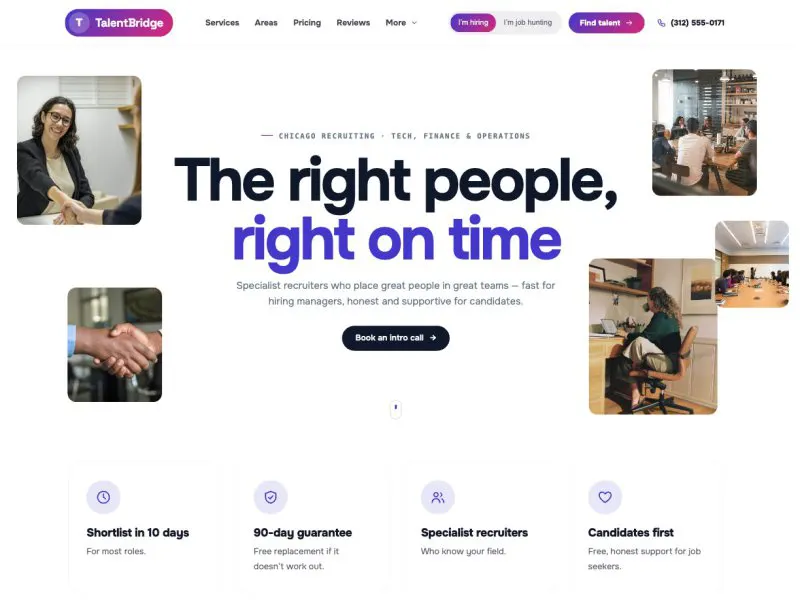 TalentBridge Recruiting —  demo website