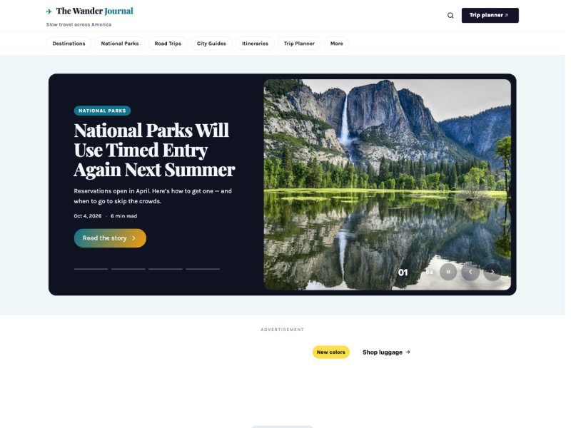 The Wander Journal — Travel Blog demo